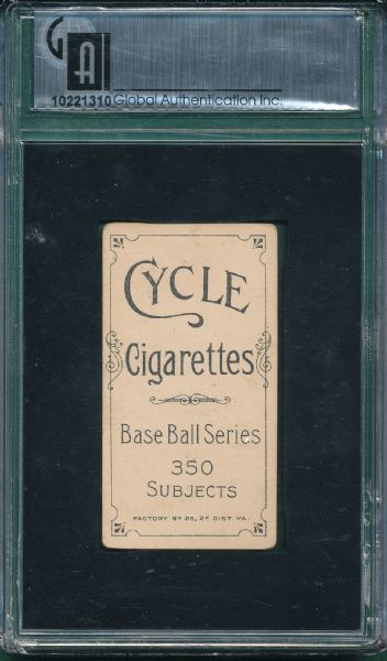 1909-1911 T206 Engle, Cycle Cigarettes GAI 2.5