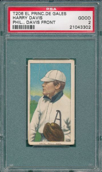 1909-1911 T206 Davis, El Principe De Gales Cigarettes PSA 2 *Low Pop*