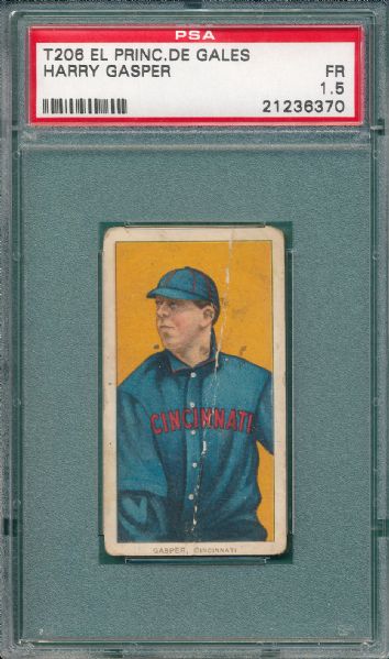 1909-1911 T206 Gasper, El Principe De Gales Cigarettes PSA 1.5