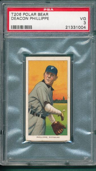 1909-1911 T206 Phillippe, Polar Bear Tobacco PSA 3