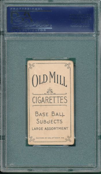 1909-1911 T206 White, Portrait, Old Mill Cigarettes PSA 2.5