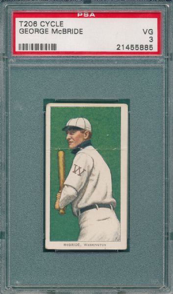 1909-1911 T206 McBride, Cycle Cigarettes PSA 3