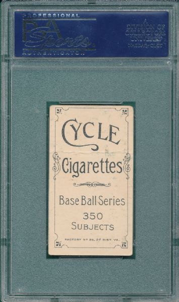 1909-1911 T206 McBride, Cycle Cigarettes PSA 3