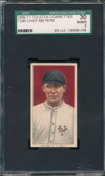 1909-1911 T206 Meyers, Portrait, Tolstoi Cigarettes SGC 30