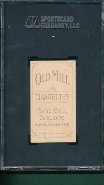 1909-1911 T206 Lake, Ball in Hand, Old Mill Cigarettes SGC 55