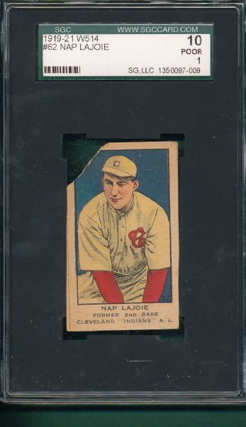 1919-21 W514 #62 Nap Lajoie SGC 10