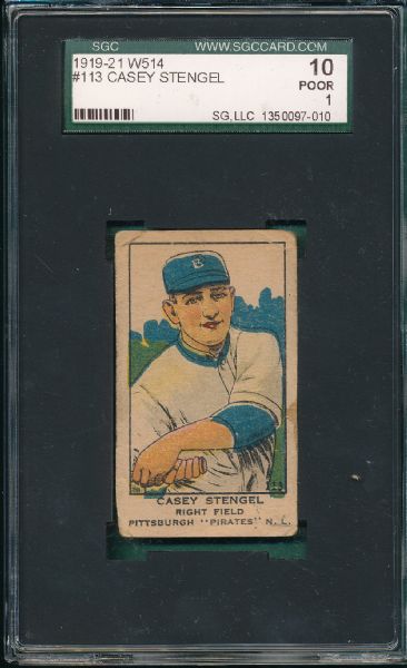 1919-21 W514 #113 Casey Stengel SGC 10