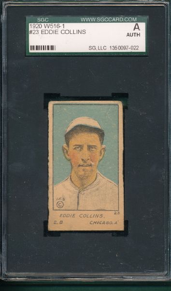 1920 W516-1 #23 Eddie Collins SGC A