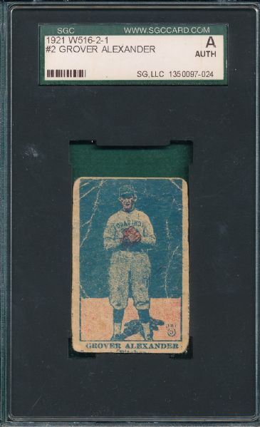 1921 W516-2-1 #2 Grover Alexander SGC A