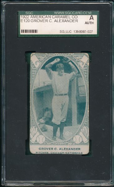 1922 E120 Grover Alexander American Caramel SGC A