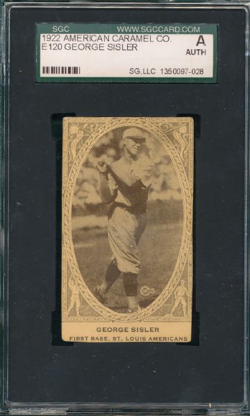 1922 E120 George Sisler American Caramel SGC A