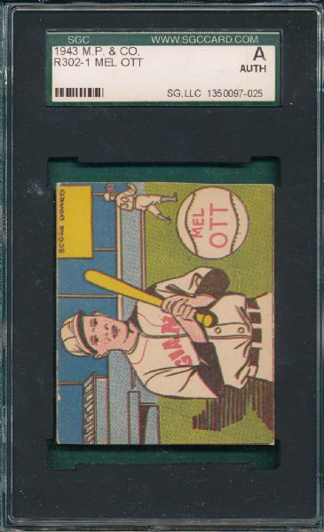 1943 R302-1 Mel Ott M. P. & Co SGC A