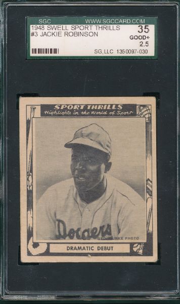 1948 Swell #3 Jackie Robinson, Sports Thrills SGC 35