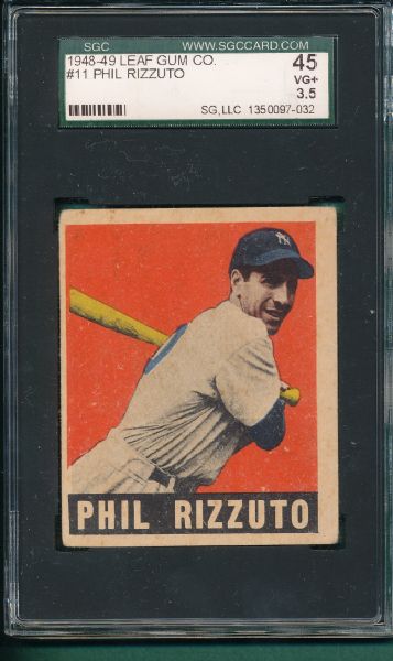 1948-49 Leaf #11 Phil Rizzuto SGC 45