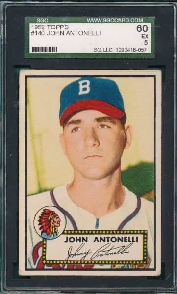 1952 Topps #140 John Antonelli SGC 60