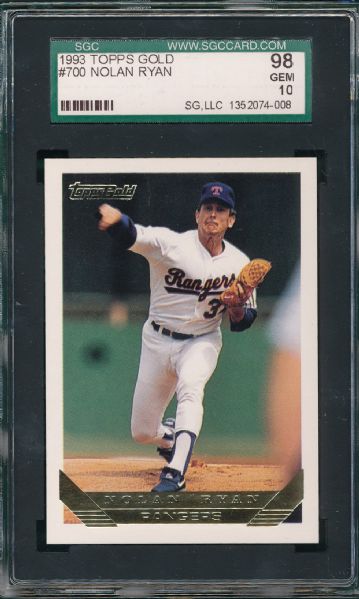 1993 Topps Gold #700 Nolan Ryan SGC 98