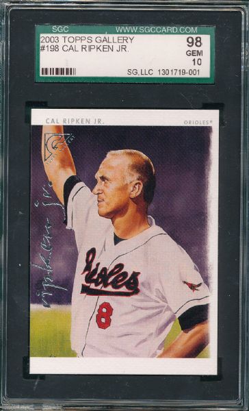 2003 Topps Gallery #198 Cal Ripken Jr. SGC 98