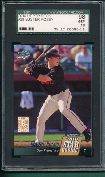 2010 Upper Deck #28 Buster Posey, SGC 98 *Rookie*