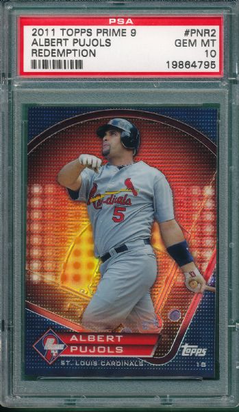 2011 Topps Prime 9 #PNR2 Albert Pujols, Redemption PSA 10