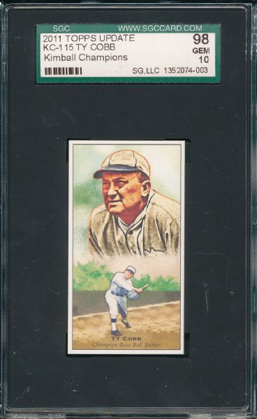 2011 Topps Update KC-115 Ty Cobb, Kimball Champions SGC 98