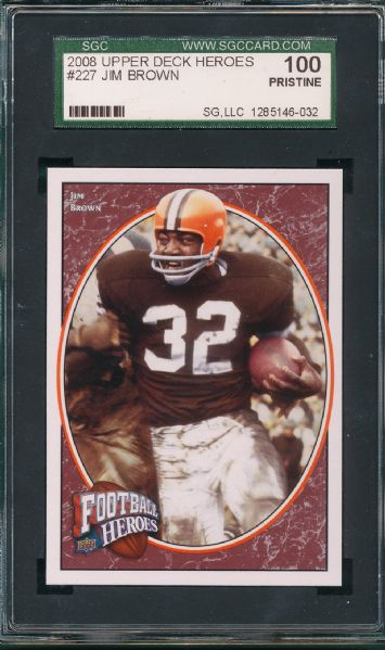 2008 Upper Deck Heroes #227 Jim Brown SGC 100 *one of One*