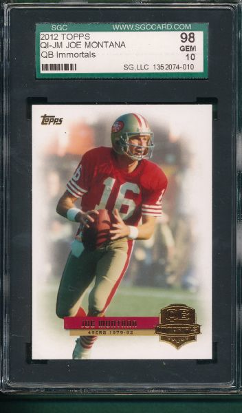 2012 Topps QI-JM Joe Montana SGC 98