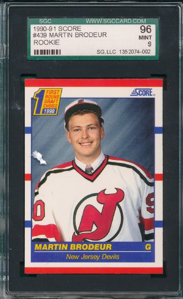 1990-91 Score #439 Martin Brodeur SGC 96 *Rookie*