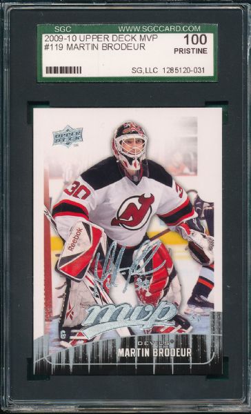 2009-10 Upper Deck MVP #119 Martin Brodeur SGC 100 *One of One*