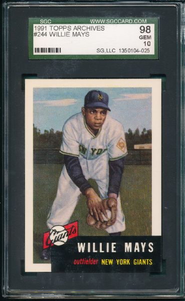 1991 Topps Archives #244 Willie Mays SGC 98