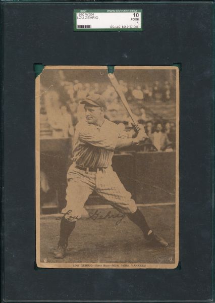 1930 W554 Lou Gehrig SGC 10