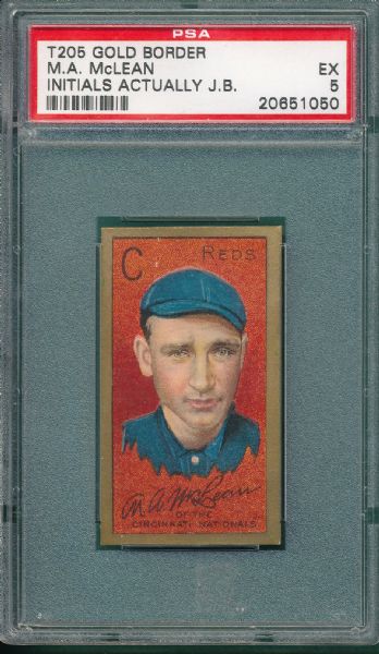 1911 T205 McLean, Sweet Caporal Cigarettes PSA 5