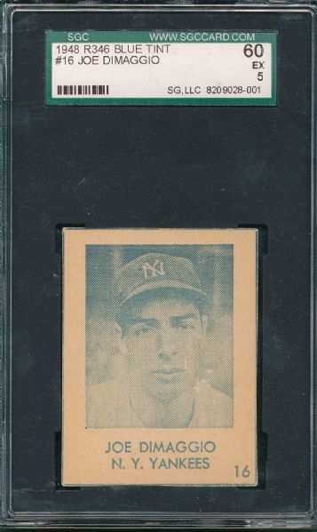 1948 R346 #16 Joe DiMaggio, Blue Tint SGC 60