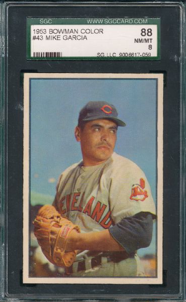 1953 Bowman Color #43 Mike Garcia SGC 88