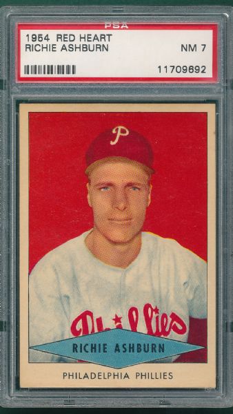 1954 Red Heart Richie Ashburn PSA 7