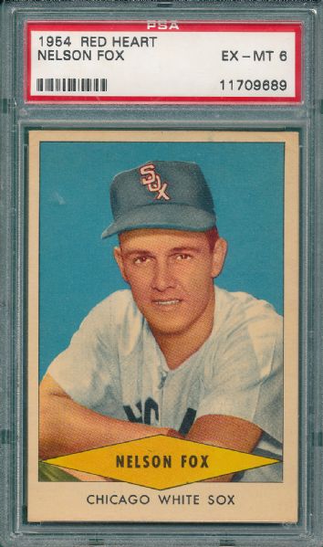 1954 Red Heart Nelson Fox PSA 6