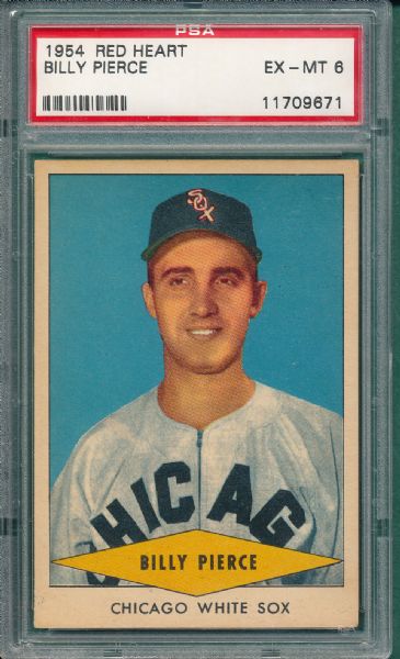 1954 Red Heart Billy Pierce PSA 6