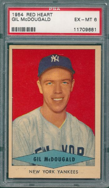 1954 Red Heart Gil McDougald PSA 6