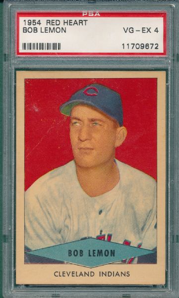 1954 Red Heart Bob Lemon PSA 4