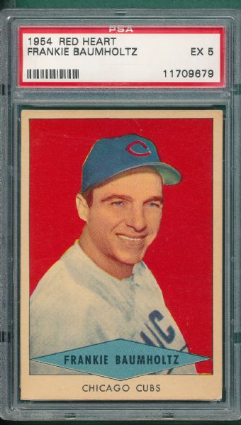 1954 Red Heart (2) Card Lot PSA 5