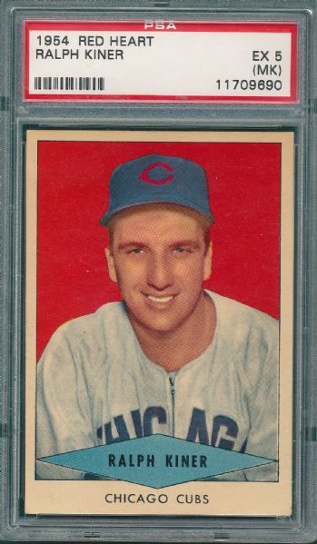 1954 Red Heart Ralph Kiner PSA 6 (MK)