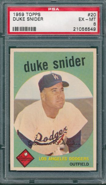 1959 Topps #20 Duke Snider PSA 6