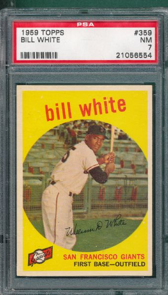 1959 Topps #359 Bill White PSA 7