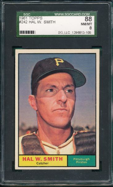 1961 Topps #242 Hal W. Smith SGC 88