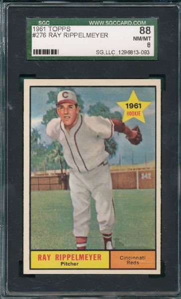 1961 Topps #276 Ray Ripplemeyer SGC 88