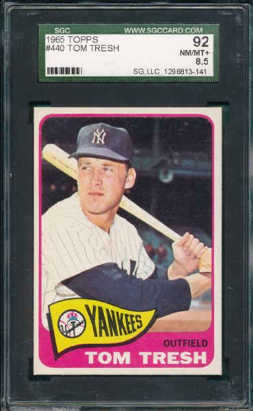 1965 Topps #440 Tom Tresh SGC 92