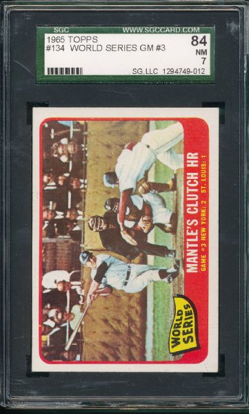 1965 Topps #134 WS Game #3 SGC 84