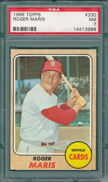 1968 Topps #330 Roger Maris PSA 7