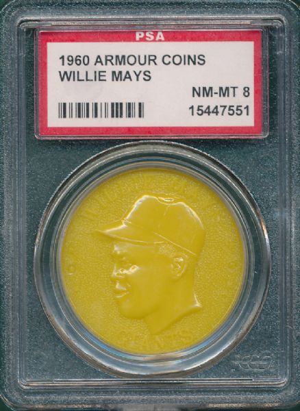 1960 Armour Coins Willie Mays PSA 8