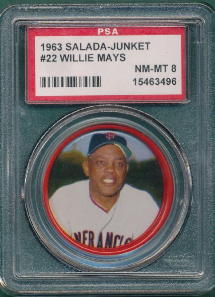 1963 Salada-Junkett Coins #22 Willie Mays PSA 8