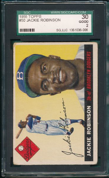 1955 Topps #50 Jackie Robinson SGC 30